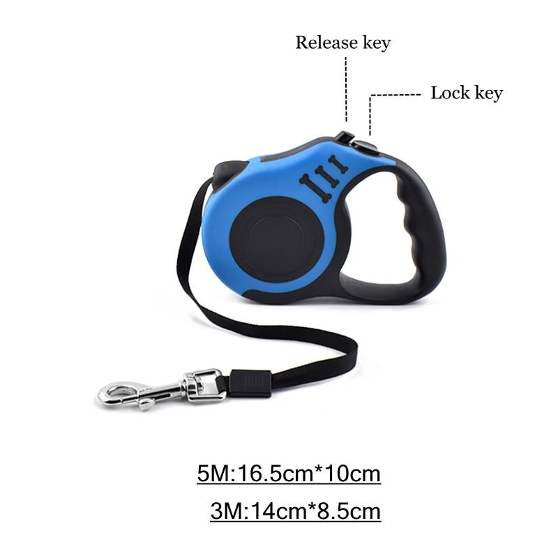 Guinzaglio per cani 3m 5m Guinzaglio durevole Guinzaglio retrattile automatico in nylon Estensione guinzaglio per gatti Cucciolo che cammina Correndo