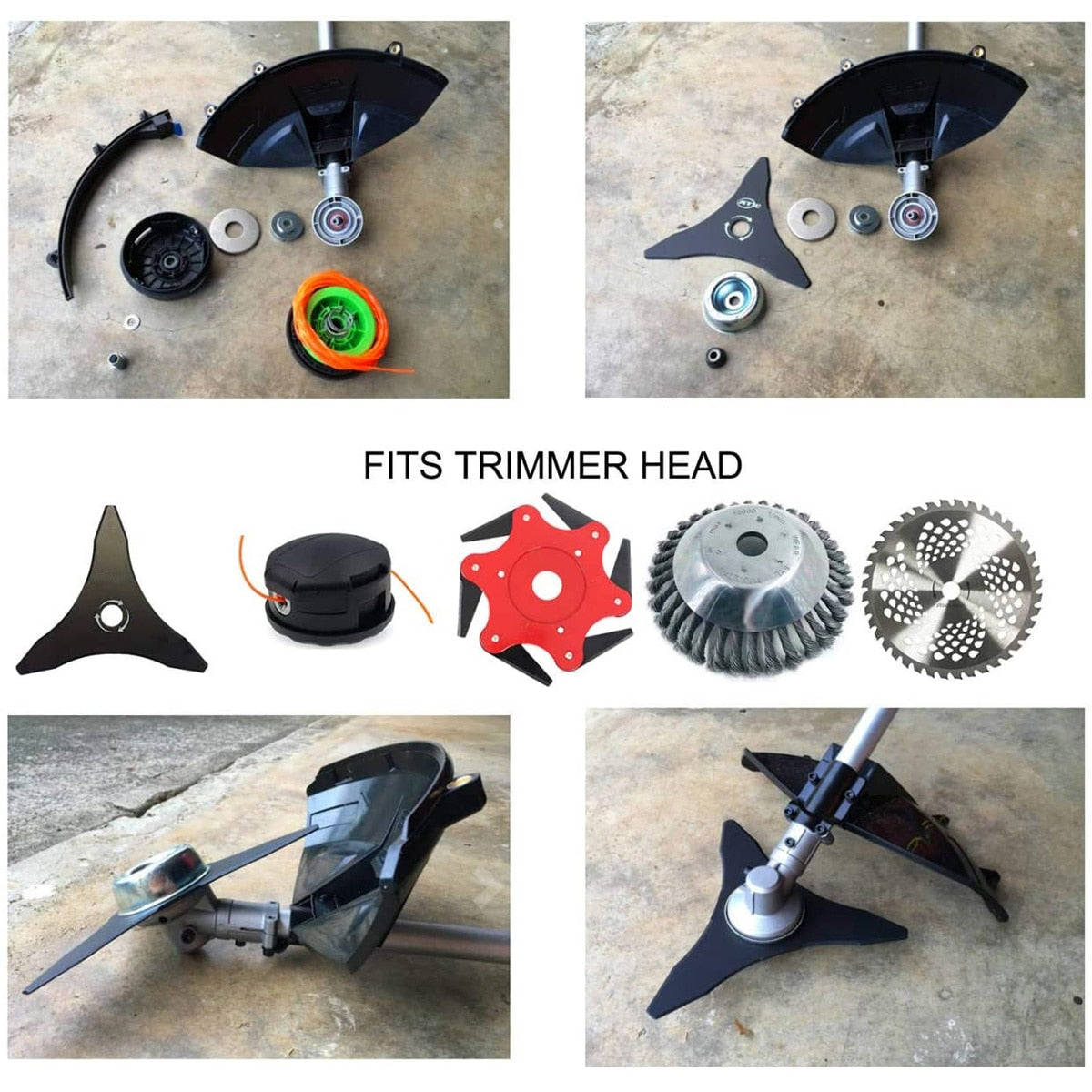 4x Kit testina decespugliatore a scoppio Dado e rondelle