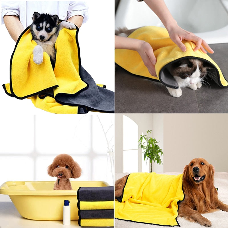 Asciugamani per cani e gatti ad asciugatura rapida Asciugamani in fibra morbida Asciugamano da bagno assorbente Accappatoio per animali domestici