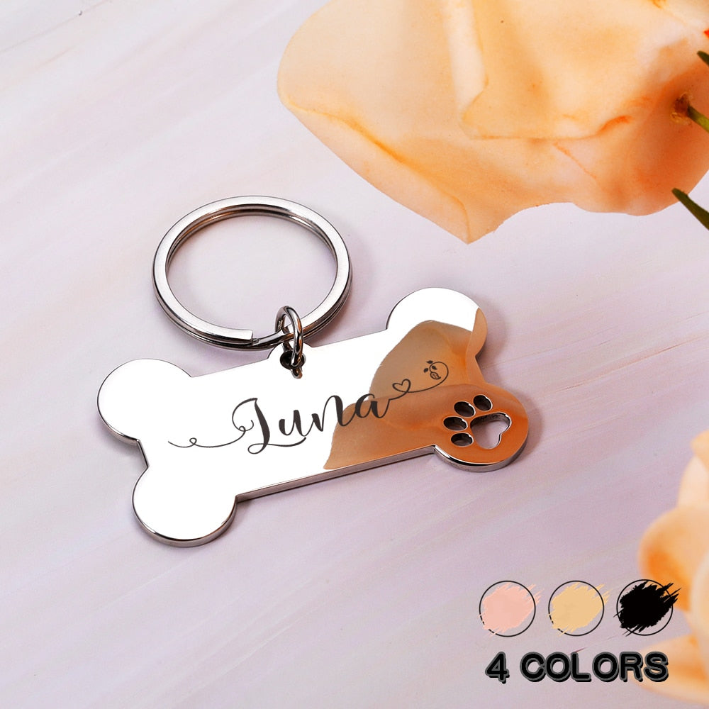 Targhette per cani personalizzate in acciaio lucido Collari anti-smarrimento Tag per targhetta per cani e gatti Accessori per animali domestici