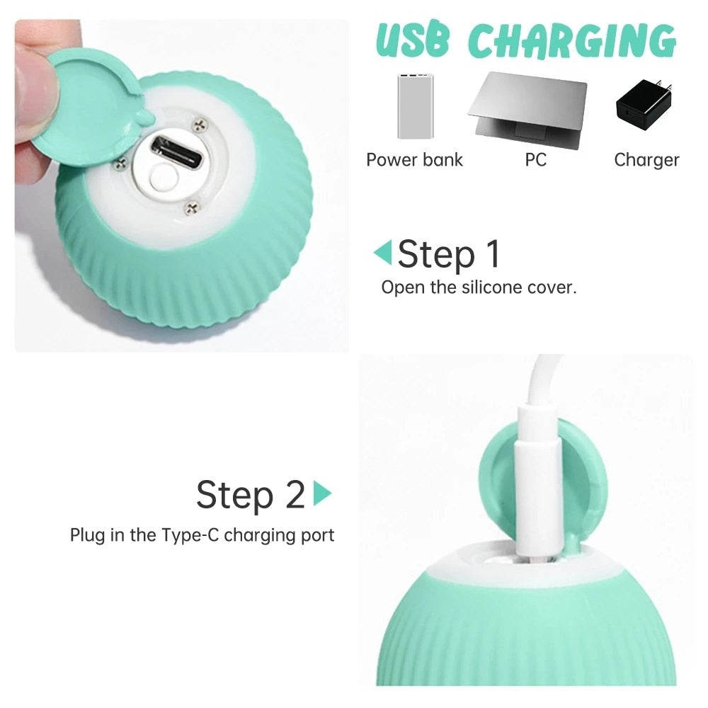Giocattoli elettrici per cani Giocattoli intelligenti con palline per cuccioli per gatti cani di piccola taglia Divertenti palline rotanti automatiche