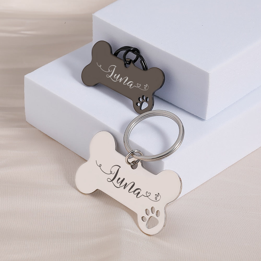 Targhette per cani personalizzate in acciaio lucido Collari anti-smarrimento Tag per targhetta per cani e gatti Accessori per animali domestici