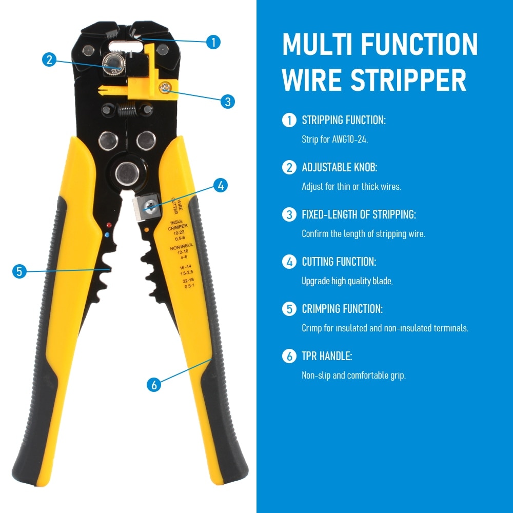 1pc Pinze Spellafili Multifunzionali Per Tagliacavi CrimpTerminal Utensile Manuale Automatico Ad Alta Precisione Piegatore Tagliacavi
