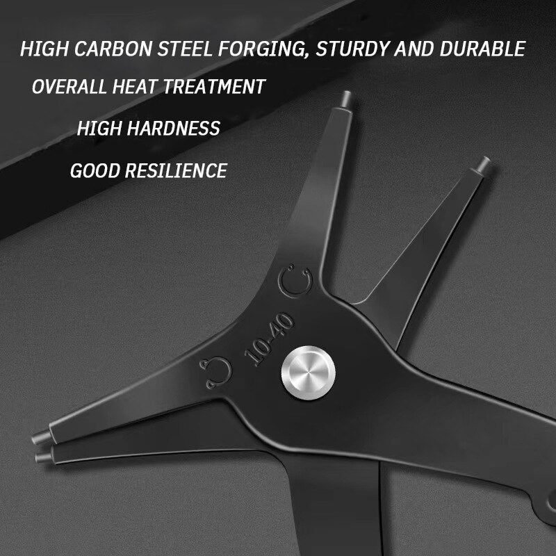 Pinza per anelli elastici 2 in 1 Pinza a doppio uso interna ed esterna Pinza a molla esterna Strumento per la rimozione dell'anello