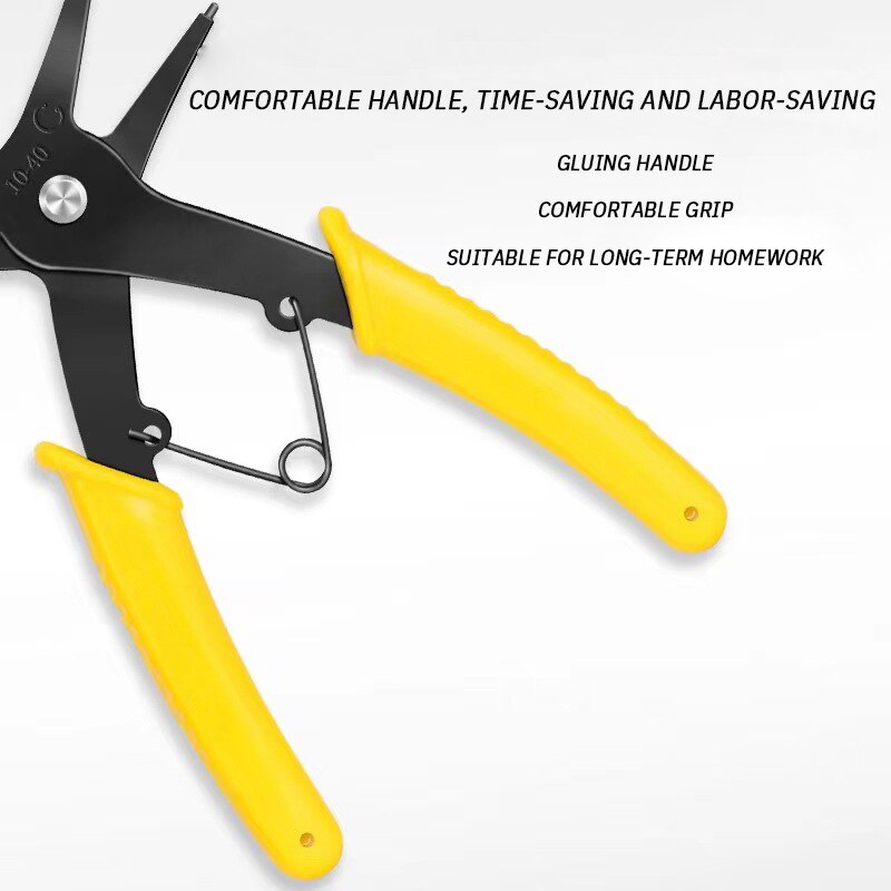 Pinza per anelli elastici 2 in 1 Pinza a doppio uso interna ed esterna Pinza a molla esterna Strumento per la rimozione dell'anello