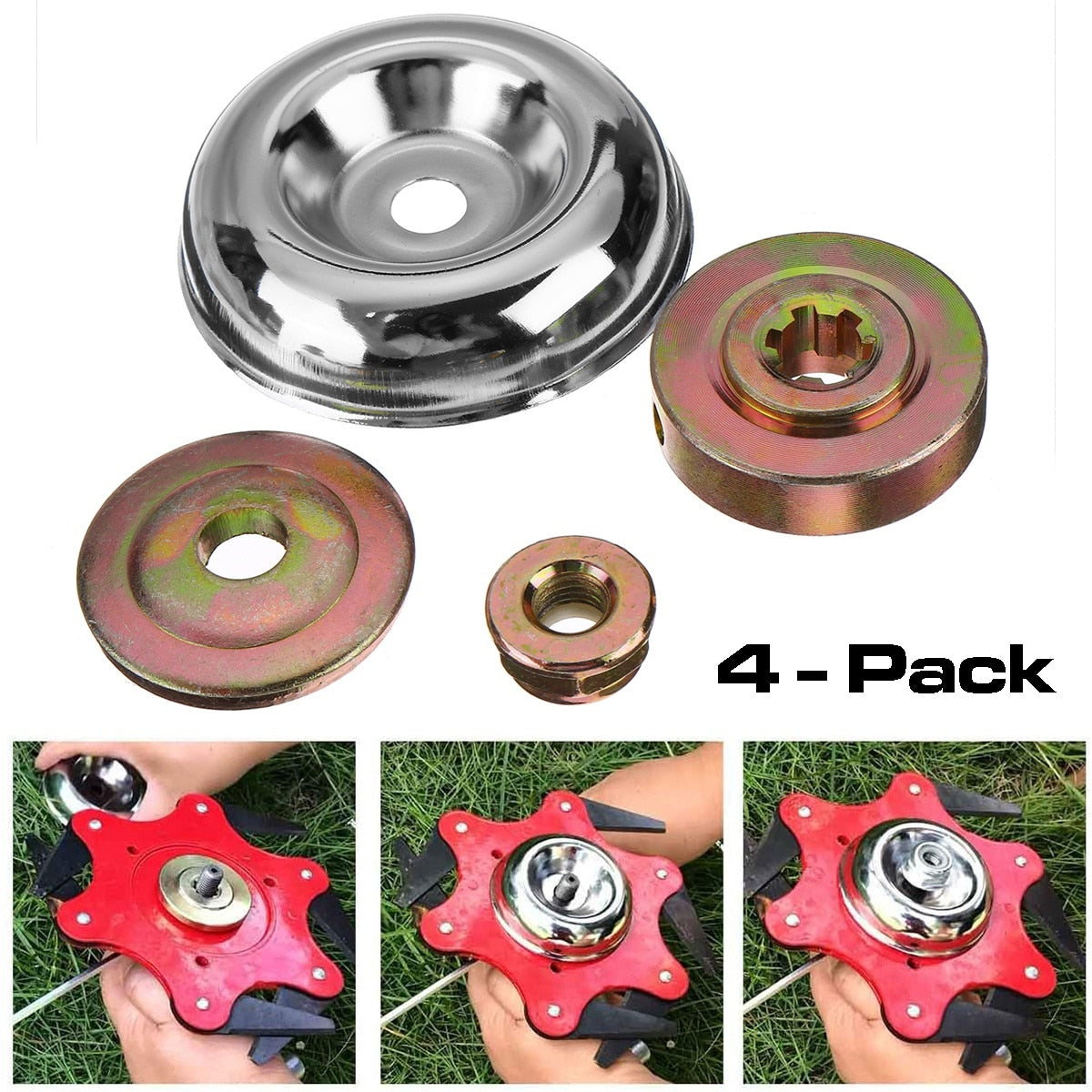 4x Kit testina decespugliatore a scoppio Dado e rondelle