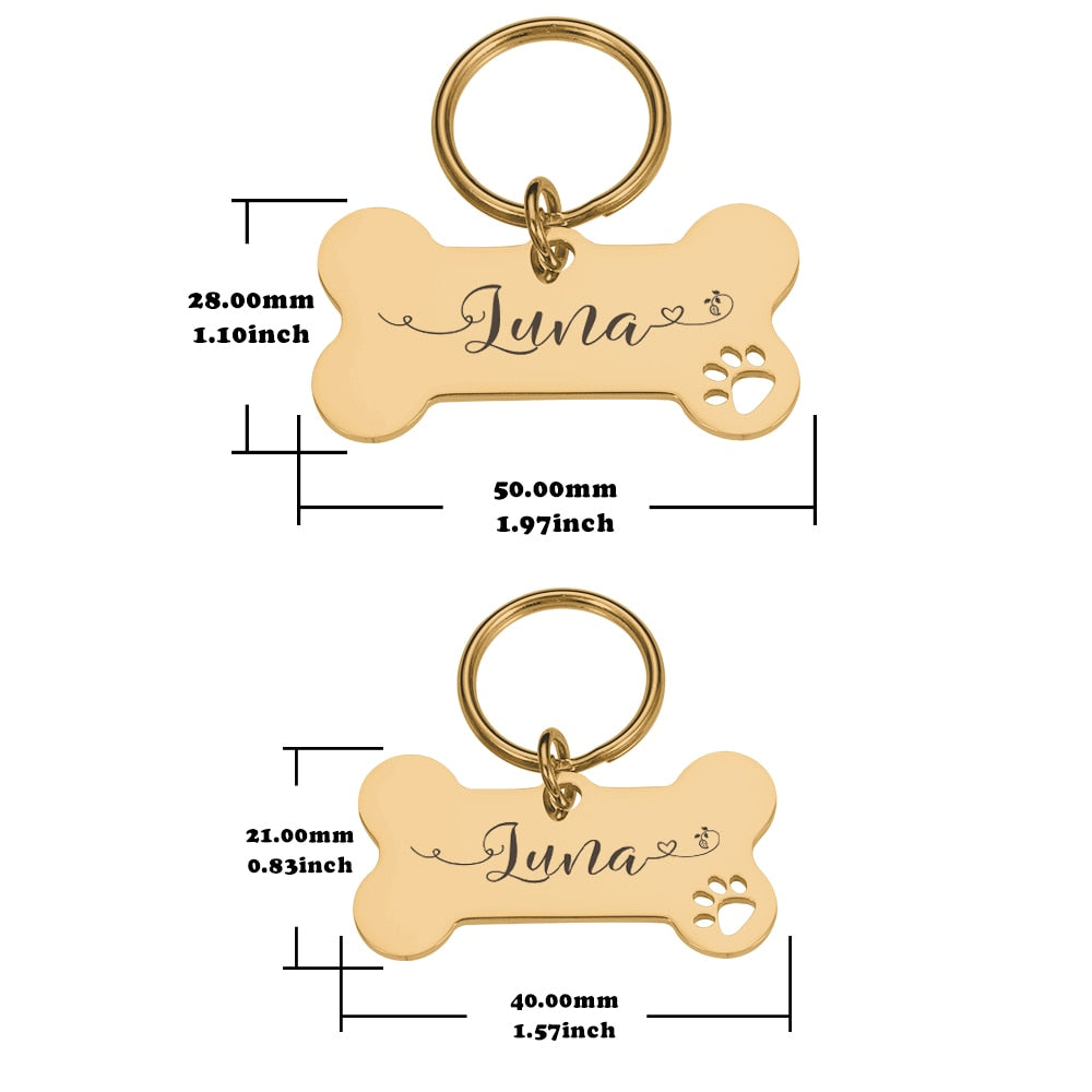 Targhette per cani personalizzate in acciaio lucido Collari anti-smarrimento Tag per targhetta per cani e gatti Accessori per animali domestici