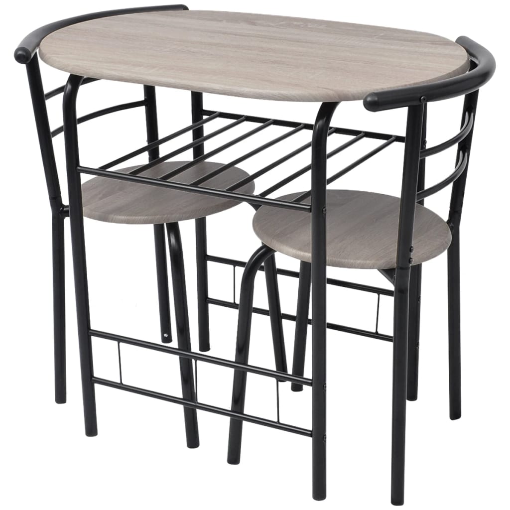 Set da Bar e Colazione in MDF tavolo con due sgabelli nero