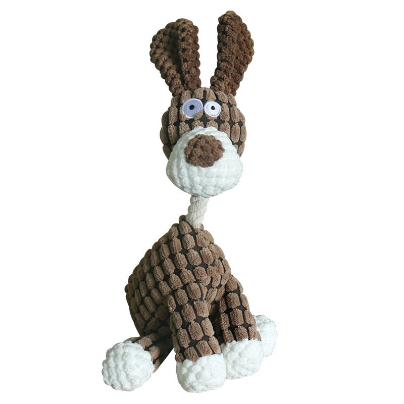 Divertente giocattolo per animali domestici Forma di asino Velluto a coste Giocattolo da masticare per cani Cucciolo Squeaker Squeaky Peluche