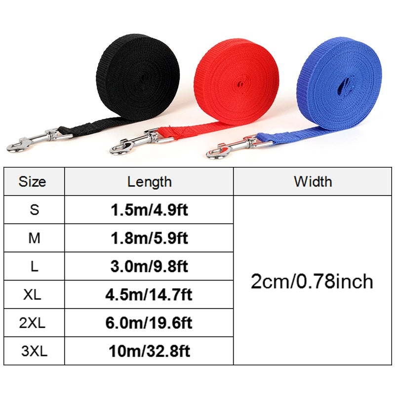 Guinzagli per addestramento per cani in nylon Forniture per animali domestici Imbracatura da passeggio Collare Leader Corda