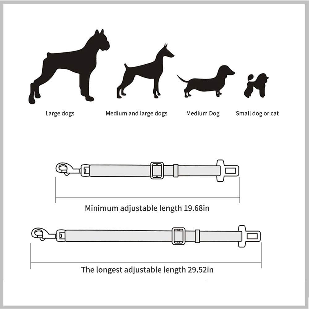 Cintura di sicurezza per auto regolabile per cani e gatti, seggiolino per animali domestici, per veicoli, imbracatura per cani, clip per guinzaglio