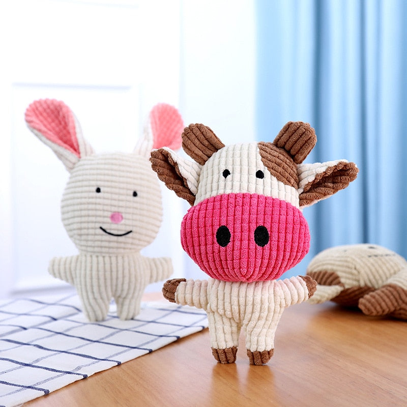Divertente giocattolo per animali domestici Forma di asino Velluto a coste Giocattolo da masticare per cani Cucciolo Squeaker Squeaky Peluche