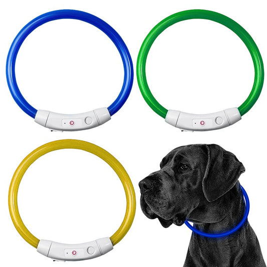 Collare per cani a LED Collari per cani illuminati USB ricaricabile TPU Glow Safety Collari per cani di base per grandi, medie e piccole dimensioni