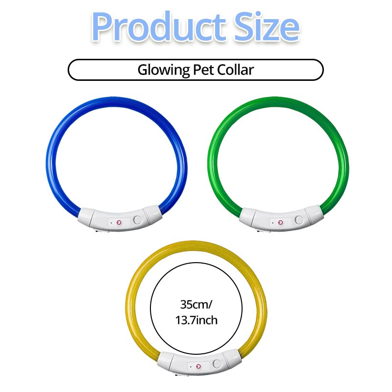 Collare per cani a LED Collari per cani illuminati USB ricaricabile TPU Glow Safety Collari per cani di base per grandi, medie e piccole dimensioni