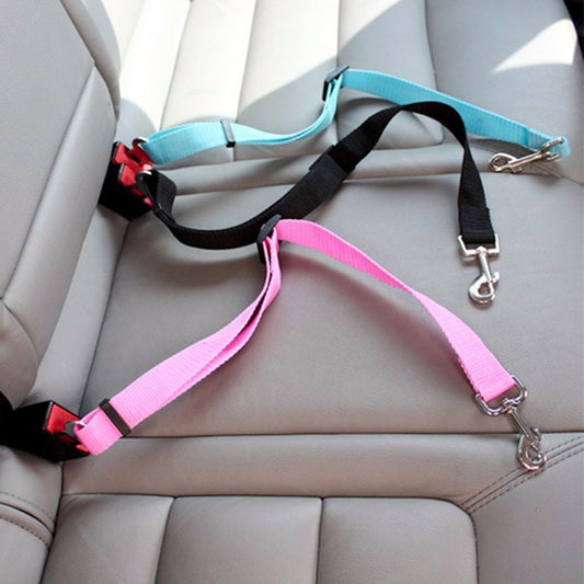 Cintura di sicurezza per auto regolabile per cani e gatti, seggiolino per animali domestici, per veicoli, imbracatura per cani, clip per guinzaglio