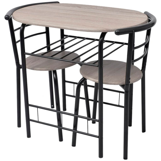 Set da Bar e Colazione in MDF tavolo con due sgabelli nero